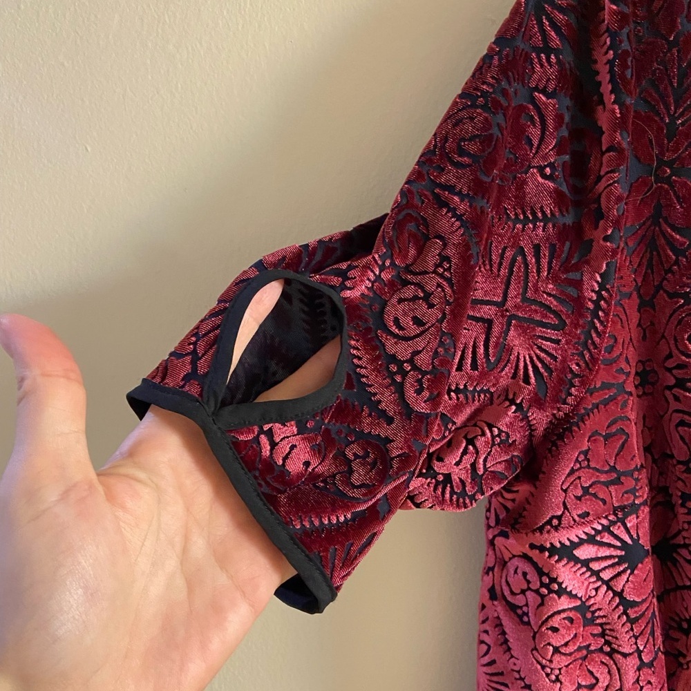 ModCloth Red Rockabilly Swing Dress A Line Knee Length Medium - Picture 6 of 10